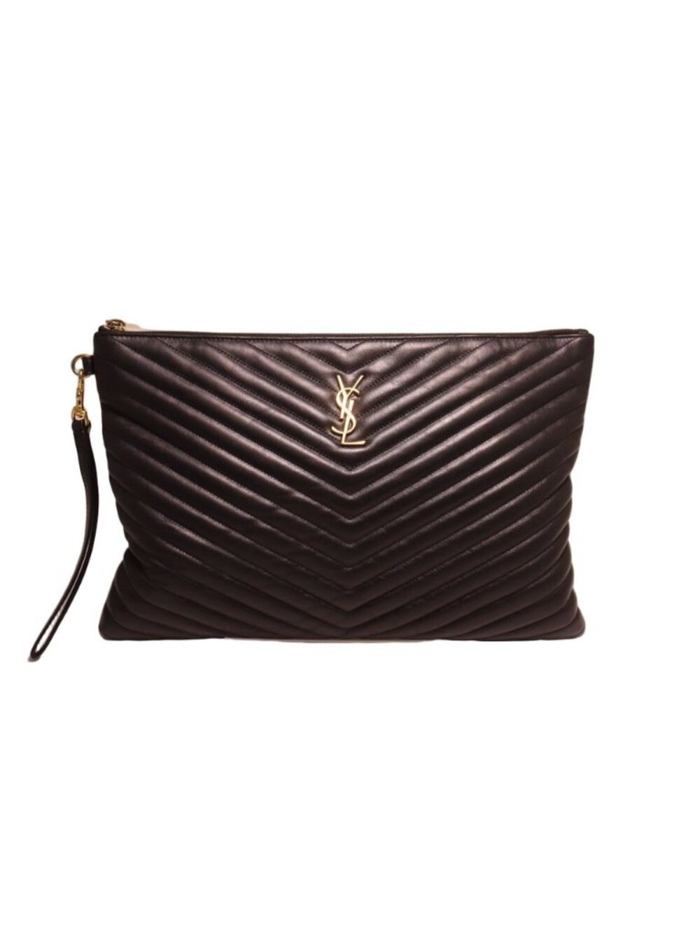 Saint Laurent Monogram Leather Clutch